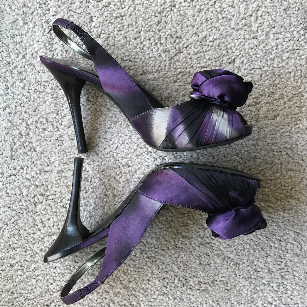 GUESS by Marciano Purple Flower Heels